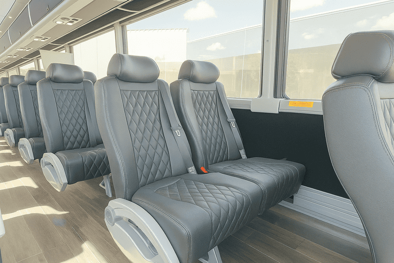 interior of Westminster Coach Bus Service charter bus