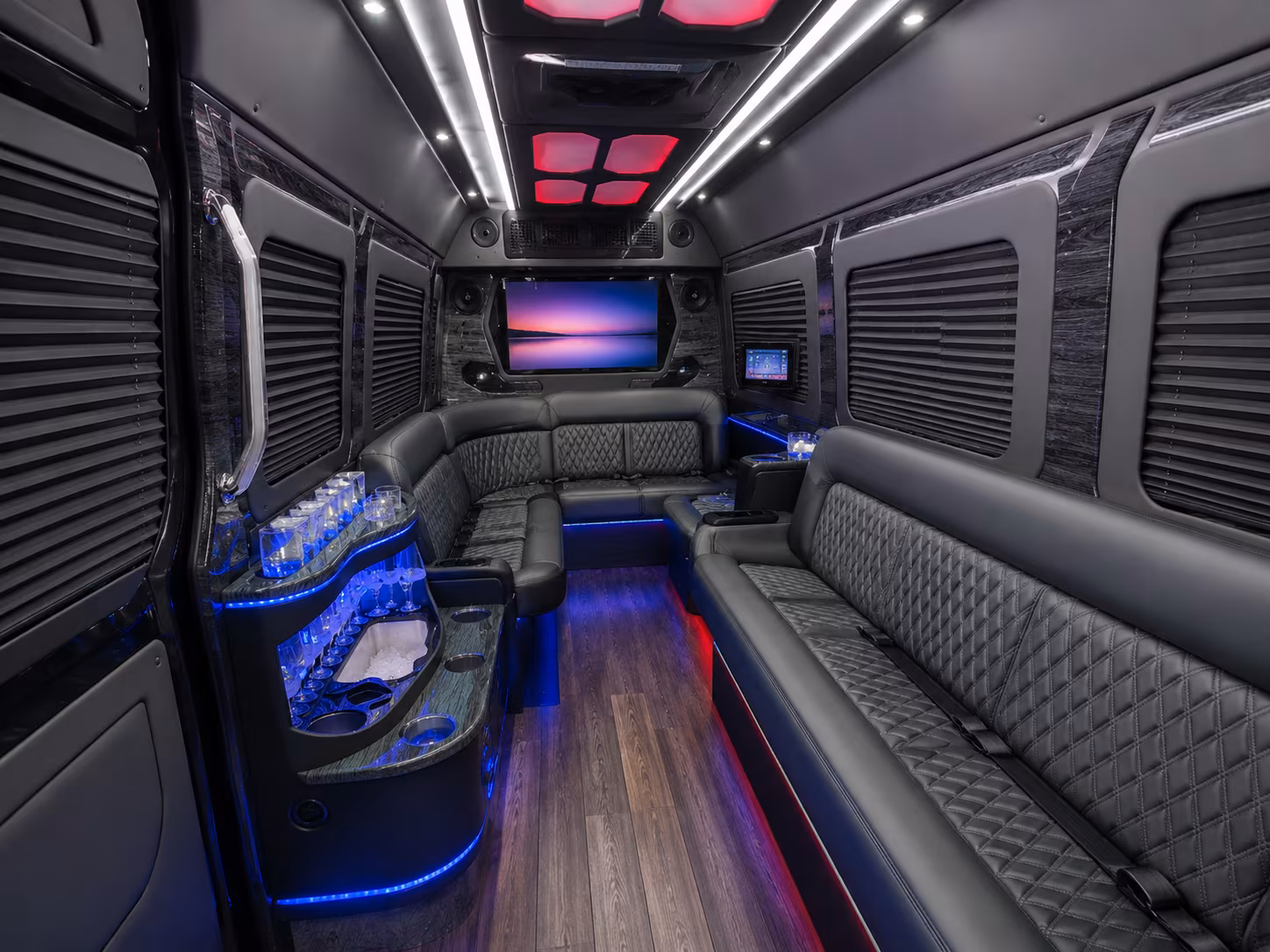 westminster 40 passenger party bus interior